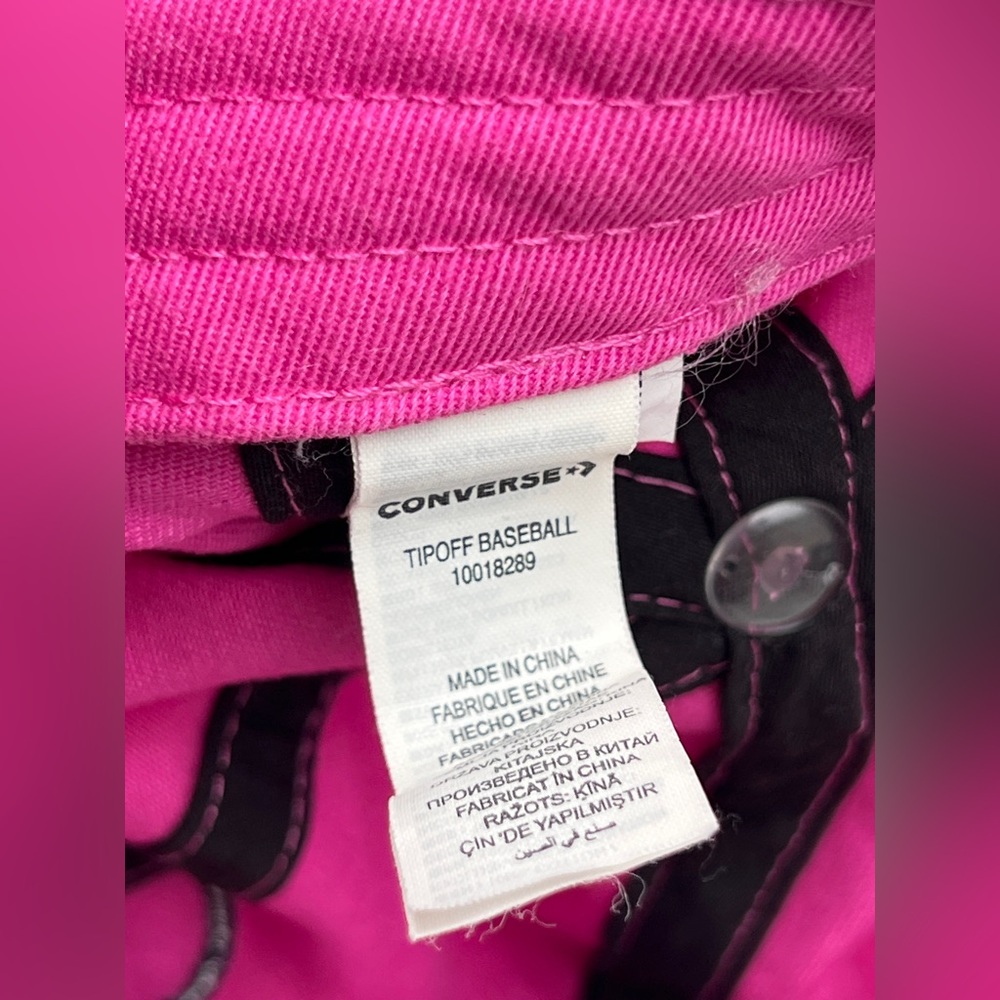 Converse All Star Patch Hat Baseball Cap Pink Cot… - image 6